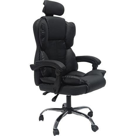 ΚΑΡΕΚΛΑ ΓΡΑΦΕΙΟΥ OCTAVIUS HM1202 ΜΑΥΡΟ PVC & NYLON-ΜΕΤΑΛ.ΧΡΩΜΙΟ ΒΑΣΗ 52x55x128Υεκ