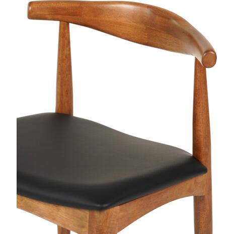 KΑΡΕΚΛΑ ΤΡΑΠΕΖΑΡΙΑΣ ALOR HM9947.03 RUBBERWOOD ΚΑΡΥΔΙ-ΜΑΥΡΟ PU 55x51x75Υεκ (σετ 2 τεμαχίων)
