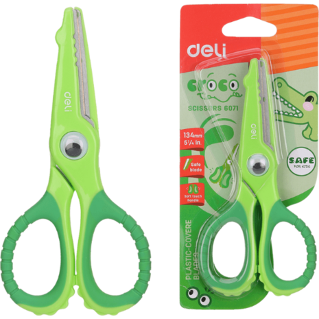 Ψαλίδι Σχολικό Deli Magic Zoo 13.4cm για Δεξιόχειρες & Αριστερόχειρες (διάφορα χρώματα)