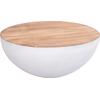 ΔΙΑΚΟΣΜΗΤΙΚΟ ΤΡΑΠΕΖΙ ΣΑΛΟΝΙΟΥ BOWL Φ91x38,5Yεκ. ΛΕΥΚΟ ΜΕ ΞΥΛΟ ΑΚΑΚΙΑΣ HM8717.23 Β'ΔΙΑΛΟΓΗΣ