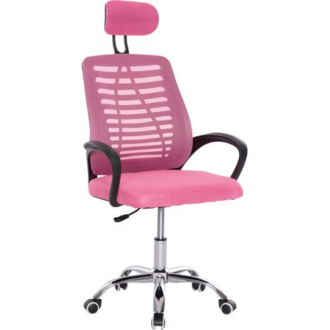 ΚΑΡΕΚΛΑ ΓΡΑΦΕΙΟΥ TRAIL2 HM1193.35 ΡΟΖ MESH-ΠΟΔΙ ΧΡΩΜΙΟΥ 61x61x116Yεκ.