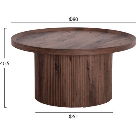 ΤΡΑΠΕΖΙ ΣΑΛΟΝΙΟΥ MARGON HM18026 MDF ΣΕ ΣΚΟΥΡΟ ΚΑΦΕ ΞΥΛΟΥ Φ80x40,5Υεκ.
