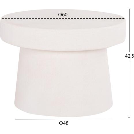 ΤΡΑΠΕΖΙ ΣΑΛΟΝΙΟΥ ΣΤΡΟΓΓΥΛΟ ΣΕΙΡΑ SANTORINI HM18051 MDF ΣΕ ΥΠΟΛΕΥΚΟ ΧΡΩΜΑ Φ60x42,5Υεκ.