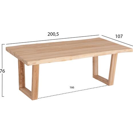 ΤΡΑΠΕΖΙ ΤΡΑΠΕΖΑΡΙΑΣ LEOPOLD HM9933.02 ΜΑΣΙΦ ΞΥΛΟ ΤΕΑΚ-ΑΝΟΙΧΤΟ ΦΥΣΙΚΟ 200,5x107x76Yεκ