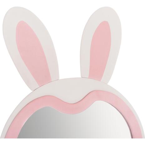 ΠΑΙΔΙΚΟΣ ΚΑΘΡΕΦΤΗΣ ΔΑΠΕΔΟΥ BUNNY HM4489.01 MDF ΡΟΖ & ΛΕΥΚΟ-ΜΑΥΡΟ STAND 80x162Υεκ.