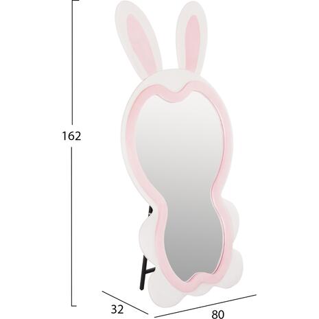 ΠΑΙΔΙΚΟΣ ΚΑΘΡΕΦΤΗΣ ΔΑΠΕΔΟΥ BUNNY HM4489.01 MDF ΡΟΖ & ΛΕΥΚΟ-ΜΑΥΡΟ STAND 80x162Υεκ.