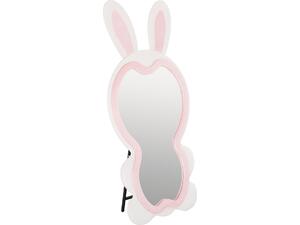 ΠΑΙΔΙΚΟΣ ΚΑΘΡΕΦΤΗΣ ΔΑΠΕΔΟΥ BUNNY HM4489.01 MDF ΡΟΖ & ΛΕΥΚΟ-ΜΑΥΡΟ STAND 80x162Υεκ.