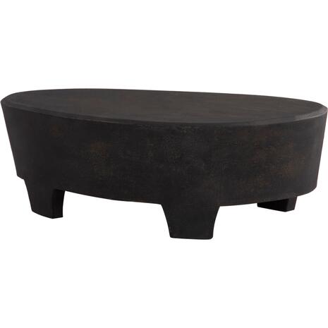 ΤΡΑΠΕΖΙ ΣΑΛΟΝΙΟΥ ΟΒΑΛ ΣΕΙΡΑ SANTORINI HM18066 MDF ΣΕ ΜΑΥΡΟ ΧΡΩΜΑ 100x60x33Υεκ.