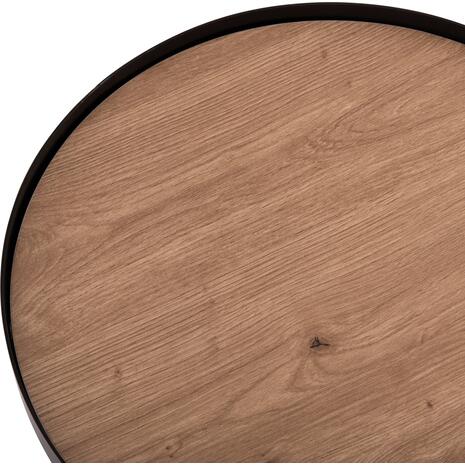 ΤΡΑΠΕΖΑΚΙ ΒΟΗΘΗΤΙΚΟ DENTON HM18023.01 MDF TOP ΦΥΣΙΚΟ ΞΥΛΟΥ-ΒΑΣΗ ΜΑΥΡΗ Φ45x51,5Υεκ.