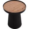 ΤΡΑΠΕΖΑΚΙ ΒΟΗΘΗΤΙΚΟ DENTON HM18023.01 MDF TOP ΦΥΣΙΚΟ ΞΥΛΟΥ-ΒΑΣΗ ΜΑΥΡΗ Φ45x51,5Υεκ.
