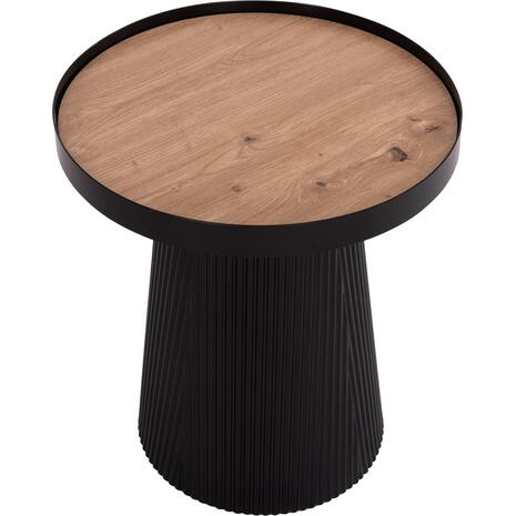 ΤΡΑΠΕΖΑΚΙ ΒΟΗΘΗΤΙΚΟ DENTON HM18023.01 MDF TOP ΦΥΣΙΚΟ ΞΥΛΟΥ-ΒΑΣΗ ΜΑΥΡΗ Φ45x51,5Υεκ.