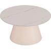 ΤΡΑΠΕΖΙ ΣΑΛΟΝΙΟΥ DUNCAN HM18022.02 ΚΕΡΑΜΙΚΟ TOP-MDF ΒΑΣΗ-ΚΡΕΜ ΛΕΥΚΟ Φ80x41Υεκ.