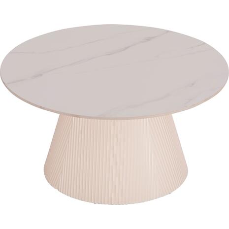 ΤΡΑΠΕΖΙ ΣΑΛΟΝΙΟΥ DUNCAN HM18022.02 ΚΕΡΑΜΙΚΟ TOP-MDF ΒΑΣΗ-ΚΡΕΜ ΛΕΥΚΟ Φ80x41Υεκ.