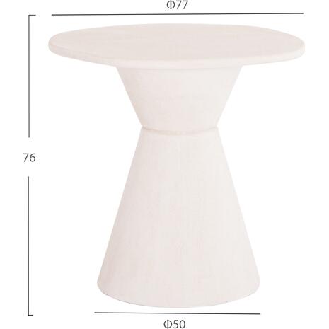 ΤΡΑΠΕΖΙ ΤΡΑΠΕΖΑΡΙΑΣ ΣΤΡΟΓΓΥΛΟ ΣΕΙΡΑ SANTORINI HM18055 MDF ΥΠΟΛΕΥΚΟ ΧΡΩΜΑ Φ77x76Υεκ.