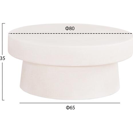 ΤΡΑΠΕΖΙ ΣΑΛΟΝΙΟΥ ΣΤΡΟΓΓΥΛΟ ΣΕΙΡΑ SANTORINI HM18050 MDF ΣΕ ΥΠΟΛΕΥΚΟ ΧΡΩΜΑ Φ80x35Υεκ.