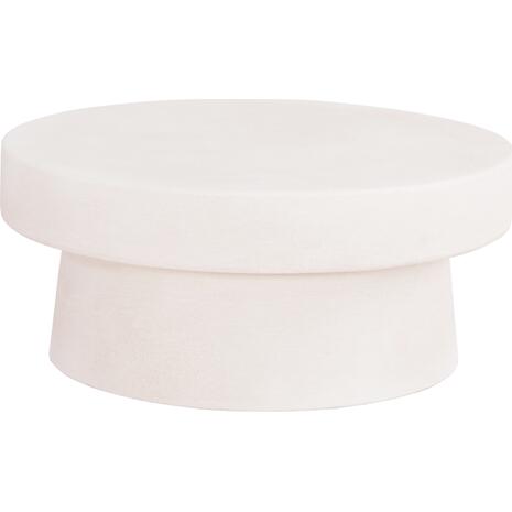 ΤΡΑΠΕΖΙ ΣΑΛΟΝΙΟΥ ΣΤΡΟΓΓΥΛΟ ΣΕΙΡΑ SANTORINI HM18050 MDF ΣΕ ΥΠΟΛΕΥΚΟ ΧΡΩΜΑ Φ80x35Υεκ.