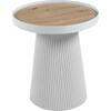 ΤΡΑΠΕΖΑΚΙ ΒΟΗΘΗΤΙΚΟ DENTON HM18023.02 MDF TOP ΦΥΣΙΚΟ ΞΥΛΟΥ-ΒΑΣΗ ΛΕΥΚΗ Φ45x51,5Υεκ.