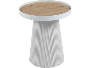 ΤΡΑΠΕΖΑΚΙ ΒΟΗΘΗΤΙΚΟ DENTON HM18023.02 MDF TOP ΦΥΣΙΚΟ ΞΥΛΟΥ-ΒΑΣΗ ΛΕΥΚΗ Φ45x51,5Υεκ.