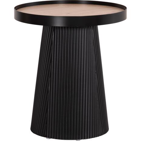 ΤΡΑΠΕΖΑΚΙ ΒΟΗΘΗΤΙΚΟ DENTON HM18023.01 MDF TOP ΦΥΣΙΚΟ ΞΥΛΟΥ-ΒΑΣΗ ΜΑΥΡΗ Φ45x51,5Υεκ.