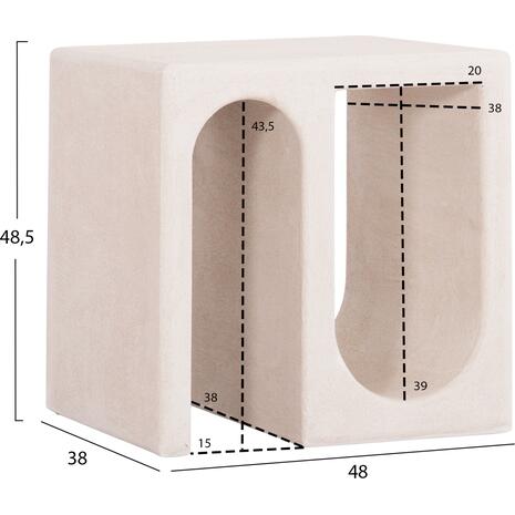 ΤΡΑΠΕΖΙ ΣΑΛΟΝΙΟΥ ΣΕΙΡΑ SANTORINI HM18070 MDF ΣΕ ΥΠΟΛΕΥΚΟ ΧΡΩΜΑ 48x38x48,5Υεκ.