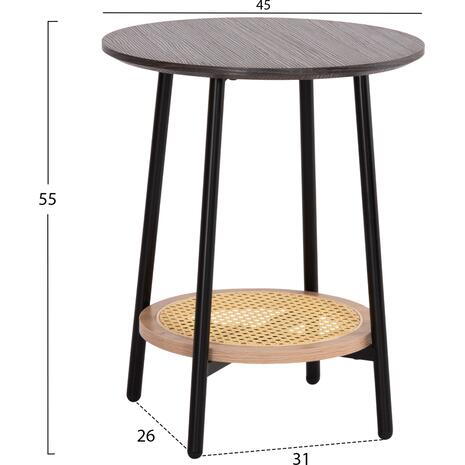 ΒΟΗΘΗΤΙΚΟ ΤΡΑΠΕΖAKI SEWELL HM18034 MDF ΣΕ ZEBRANO-ΜΕΤΑΛΛΙΚΑ ΠΟΔΙΑ-WICKER Φ45x55Υεκ