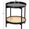 ΒΟΗΘΗΤΙΚΟ ΤΡΑΠΕΖΙ SEITZ HM18031 ΓΥΑΛΙ TOP-ΜΕΤΑΛΛΟ-RATTAN ΣΕ ΦΥΣΙΚΟ Φ50x55,5Υεκ.