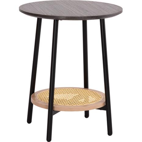 ΒΟΗΘΗΤΙΚΟ ΤΡΑΠΕΖAKI SEWELL HM18034 MDF ΣΕ ZEBRANO-ΜΕΤΑΛΛΙΚΑ ΠΟΔΙΑ-WICKER Φ45x55Υεκ