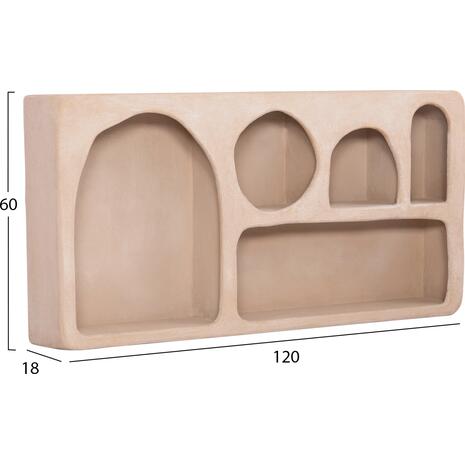 ΡΑΦΙ ΤΟΙΧΟΥ ΣΕΙΡΑ SANTORINI HM18063.02 MDF ΣΕ ΚΑΦΕ 120x18x60Υεκ.