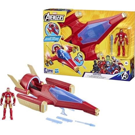 Jet μάχης Marvel Avengers με φιγούρα Iron Man Epic Hero Series Repulsor Blast Battle