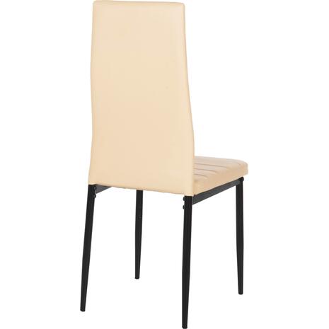ΚΑΡΕΚΛΑ ΤΡΑΠΕΖΑΡΙΑΣ LADY HM0037.25 ΑΝΟΙΧΤΟ ΚΡΕΜ PU ΣΚΕΛΕΤΟΣ ΜΑΥΡΟΣ ΜΕΤΑΛ. (K/D) 42x44x95Υεκ (σετ 4 τεμαχίων) (Διάφορα χρώματα)