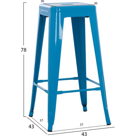 ΣΚΑΜΠΟ ΜΠΑΡ ΜΕΤΑΛΛΙΚΟ MELITA-PRO HM8642.48 ΣΕ ΜΠΛΕ 43x43x78Υεκ.