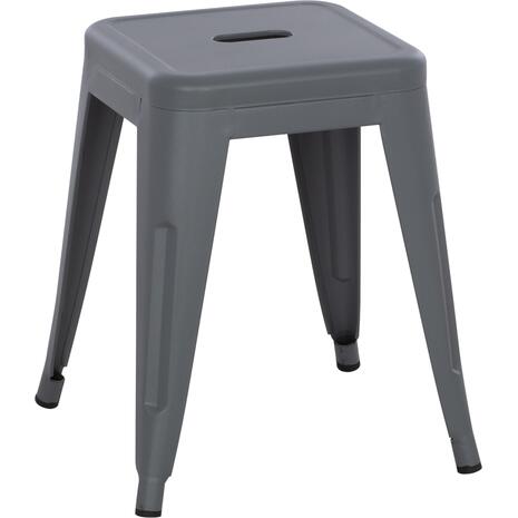 ΣΚΑΜΠΟ ΜΕΤΑΛΛΙΚΟ MELITA HM0096.50 ΣΕ ΓΚΡΙ ΜΑΤ ΧΡΩΜΑ 37x37x45Υεκ.