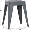 ΣΚΑΜΠΟ ΜΕΤΑΛΛΙΚΟ MELITA HM0096.50 ΣΕ ΓΚΡΙ ΜΑΤ ΧΡΩΜΑ 37x37x45Υεκ.