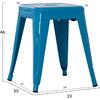 ΣΚΑΜΠΟ ΜΕΤΑΛΛΙΚΟ MELITA HM0096.48 ΣΕ ΜΠΛΕ ΧΡΩΜΑ 37x37x45Υεκ.