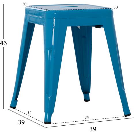 ΣΚΑΜΠΟ ΜΕΤΑΛΛΙΚΟ MELITA HM0096.48 ΣΕ ΜΠΛΕ ΧΡΩΜΑ 37x37x45Υεκ.