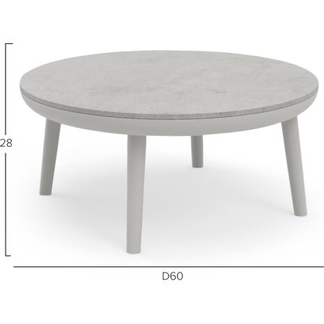 ΤΡΑΠΕΖΑΚΙ ΕΞ.ΧΩΡΟΥ ZODIAC SM6214.02 ΚΡΕΜ ΑΛΟΥΜ.-ΓΚΡΙ 3D PRINT ΓΥΑΛΙ TOP-Φ60x28Υεκ