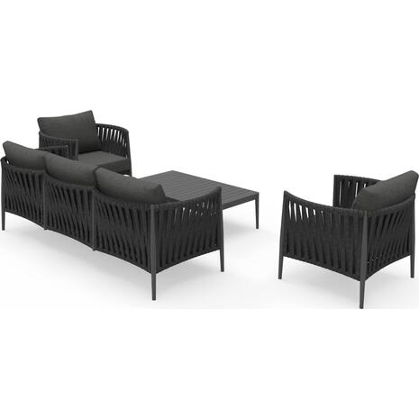 ΣΕΤ ΣΑΛΟΝΙ ΕΞΩΤΕΡΙΚΟΥ ΧΩΡΟΥ 4ΤΜΧ POLARIS SM6211.01 ΓΚΡΙ ΑΛΟΥΜΙΝΙΟ-ΣΧΟΙΝΙ-OLEFIN