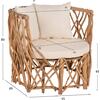 ΠΟΛΥΘΡΟΝΑ ΚΑΑΝ HM5994 ΚΛΑΔΙΑ TEAK ΣΕ ΦΥΣΙΚΟ-ΜΑΞΙΛΑΡΙΑ ΛΕΥΚΑ 95x89x80Υεκ.