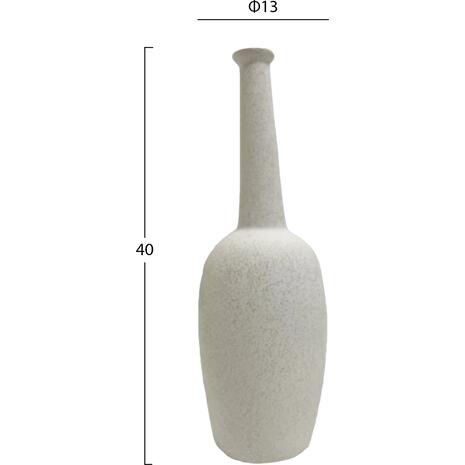 ΕΠΙΤΡΑΠΕΖΙΟ ΚΕΡΑΜΙΚΟ ΔΙΑΚΟΣΜΗΤΙΚΟ ELENDIL HM4591.01 ΥΠΟΛΕΥΚΟ ΚΡΥΣΤΑΛΛΙΚΟ Φ12x39.5Υεκ