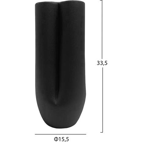 ΕΠΙΤΡΑΠΕΖΙΟ ΚΕΡΑΜΙΚΟ ΔΙΑΚΟΣΜΗΤΙΚΟ GLAΖΕ HM4611.02 ΜΑΥΡΟ ΜΑΤ Φ14x34Υ εκ.
