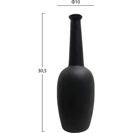 ΕΠΙΤΡΑΠΕΖΙΟ ΚΕΡΑΜΙΚΟ ΔΙΑΚΟΣΜΗΤΙΚΟ ELENDIL HM4592.02 ΜΑΥΡΟ ΜΑΤ Φ10x30Υεκ