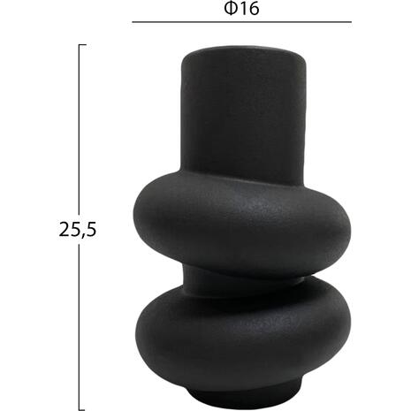 ΕΠΙΤΡΑΠΕΖΙΟ ΚΕΡΑΜΙΚΟ ΔΙΑΚΟΣΜΗΤΙΚΟ ROOK HM4627.02 ΜΑΥΡΟ ΜΑΤ Φ16x25,5Υεκ