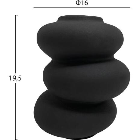 ΕΠΙΤΡΑΠΕΖΙΟ ΚΕΡΑΜΙΚΟ ΔΙΑΚΟΣΜΗΤΙΚΟ ROOK HM4628.02 ΜΑΥΡΟ ΜΑΤ Φ14x19Υεκ