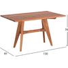 ΤΡΑΠΕΖΙ ΟΡΘΟΓΩΝΙΟ LEO HM6137 ΜΑΣΙΦ ΞΥΛΟ ΤΕΑΚ 130x80x76Υεκ.
