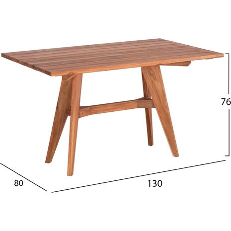 ΤΡΑΠΕΖΙ ΟΡΘΟΓΩΝΙΟ LEO HM6137 ΜΑΣΙΦ ΞΥΛΟ ΤΕΑΚ 130x80x76Υεκ.