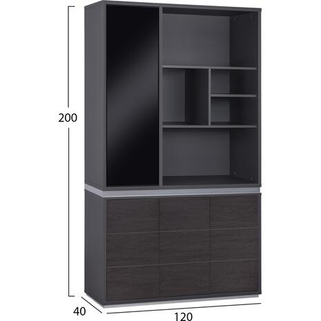 ΒΙΒΛΙΟΘΗΚΗ ΓΡΑΦΕΙΟΥ ΕΠΑΓΓΕΛΜΑΤΙΚΗ ROSEWOOD HM2091L 120Χ40Χ200Υ εκ.