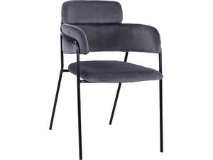 ΠΟΛΥΘΡΟΝΑΚΙ KELSO HM8521.01 ΒΕΛΟΥΔΟ ΣΚΟΥΡΟ ΓΚΡΙ & ΜΑΥΡΟ ΜΕΤΑΛΛΙΚΟ ΣΚΕΛΕΤΟ 52,5x52x80 cm (σετ 2 τεμαχίων)