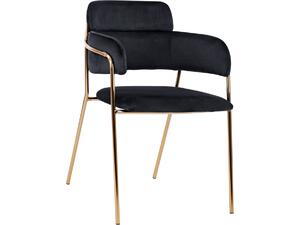ΠΟΛΥΘΡΟΝΑΚΙ KELSO HM8521.04 ΒΕΛΟΥΔΟ ΜΑΥΡΟ & ΕΠΙΧΡΥΣΟ ΠΟΔΙ 52,5x52x80Υ εκ. (σετ 2 τεμαχίων) (Μαύρο)