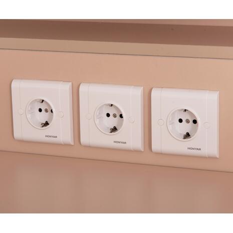 ΓΡΑΦΕΙΟ ΥΠΟΔΟΧΗΣ DALTON HM2068.02 ΜΕΛΑΜΙΝΗ ΣΕ SONAMA-ΜΠΕΖ 240x80x106Υεκ.