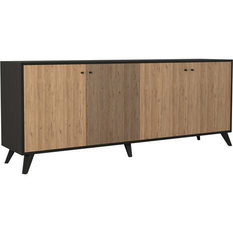ΜΠΟΥΦΕΣ ΜΕΛΑΜΙΝΗΣ KRUDEN HM9446.11 ΜΑΥΡΟ-ΦΥΣΙΚΟ 180x40x78.6Υεκ.